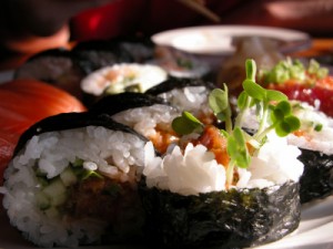 a stock photo of a tuna roll